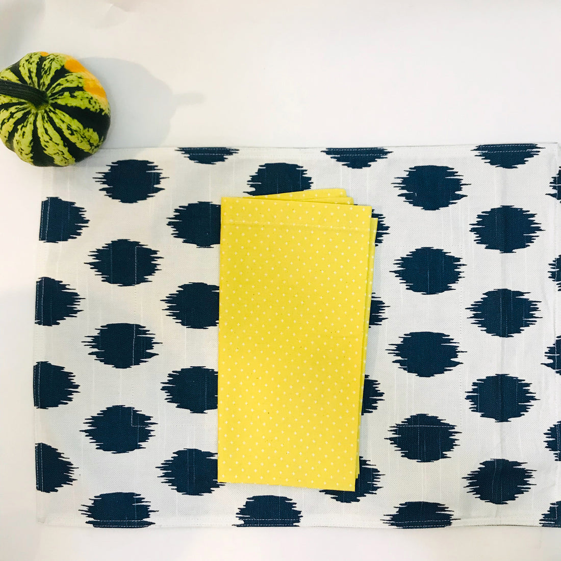 Blue Ikat Reversible Placemats